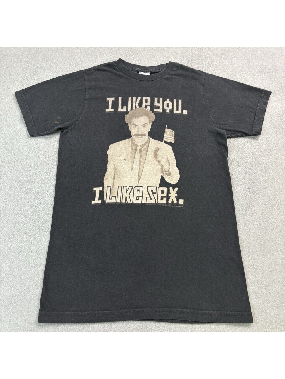 Vintage 2006 Borat Movie Promo I Like You I Like Sex T Shirt Size Small Black